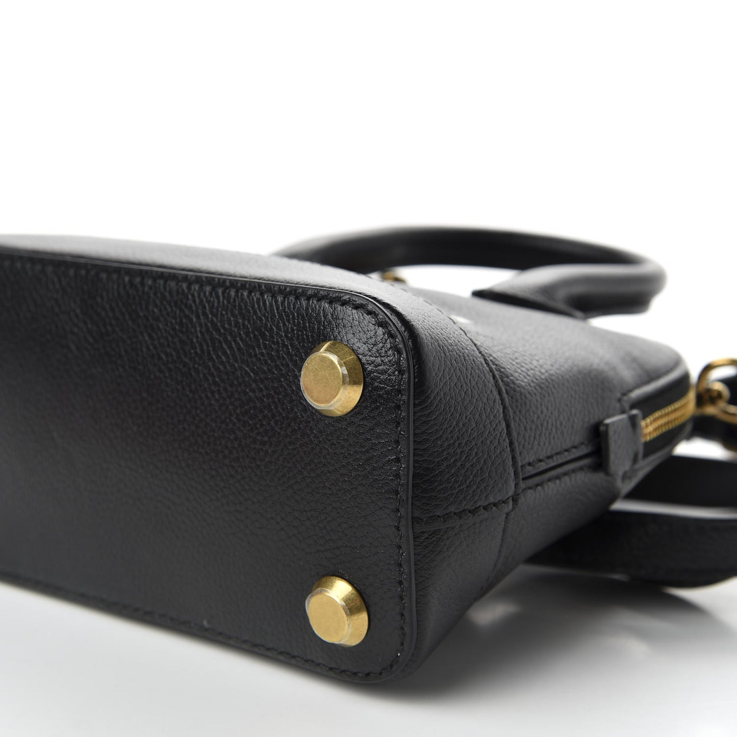 Grained Calfskin XXS Ville Top Handle Bag Black