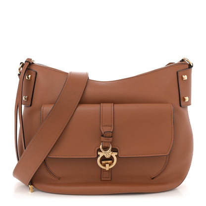Salvatore Ferragamo Calfskin Fiona Hobo Brown 1 of 13