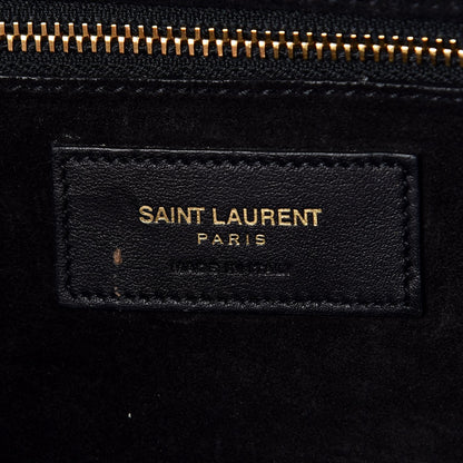 Saint Laurent Calfskin Small Cabas Rive Gauche Bag Black Red Yellow White 6 of 14