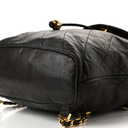 Chanel Lambskin Quilted Tassel Drawstring Backpack Dark Bown 8 of 15