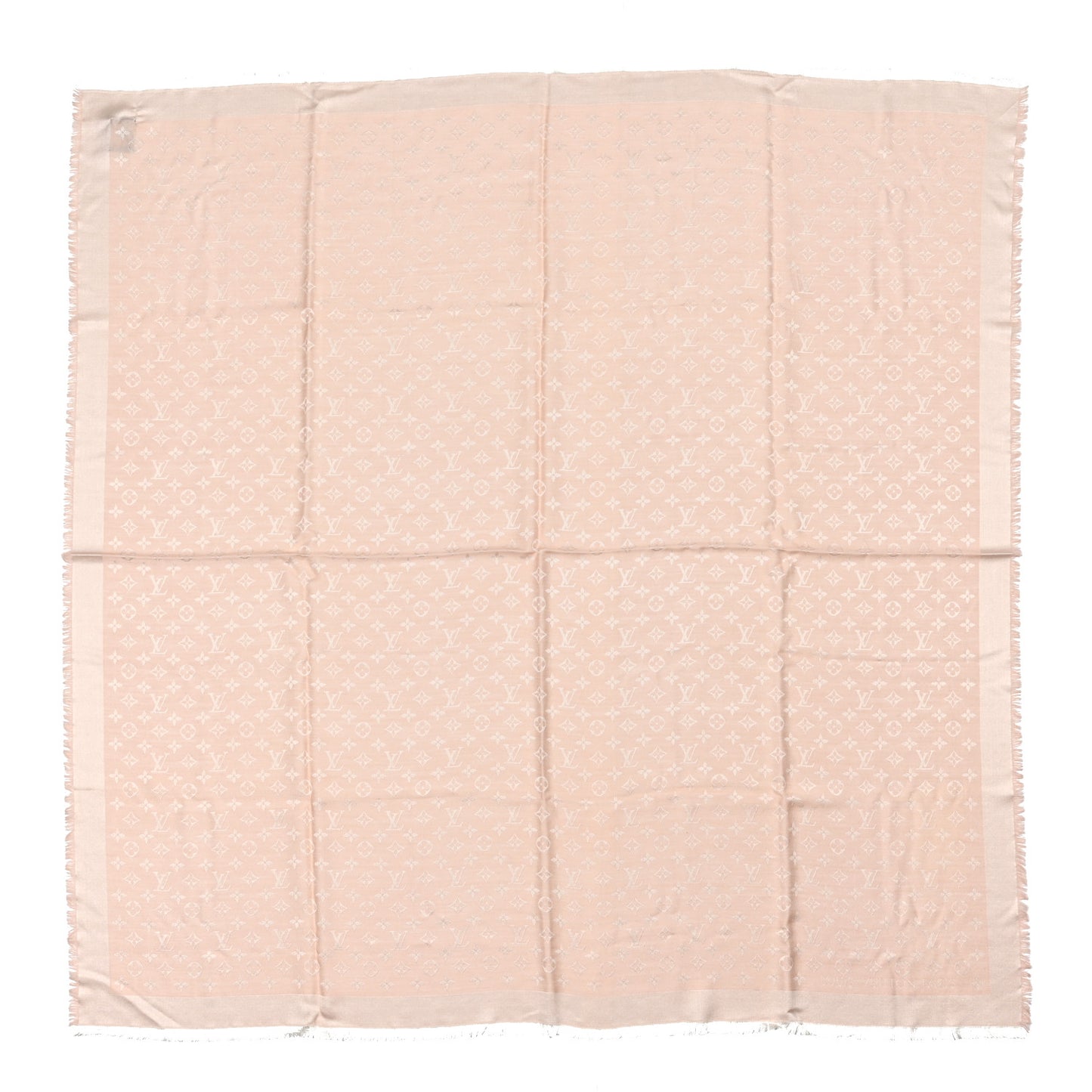 Silk Wool Monogram Denim Shawl Rose
