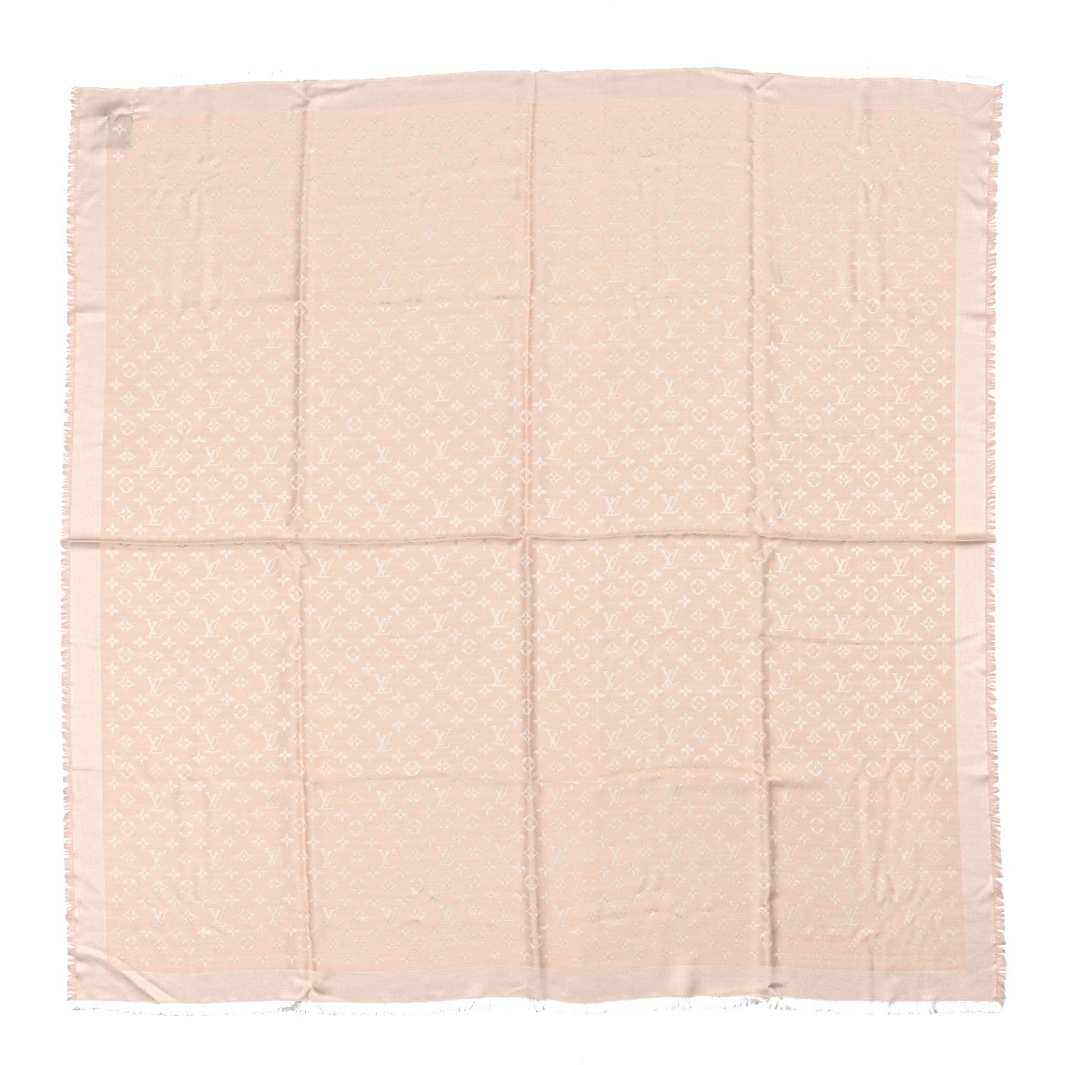 Louis Vuitton Silk Wool Monogram Denim Shawl Rose 1 of 3