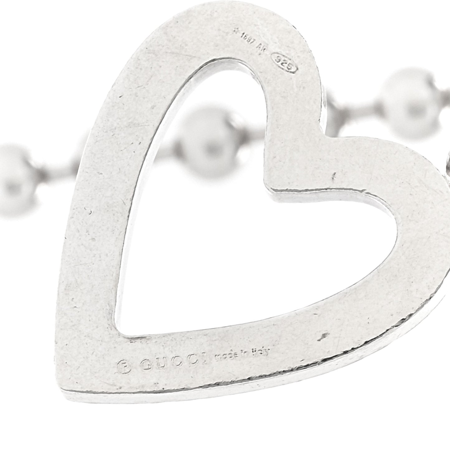 Sterling Silver Bead Heart Toggle Necklace