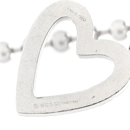 Gucci Sterling Silver Bead Heart Toggle Necklace 5 of 5