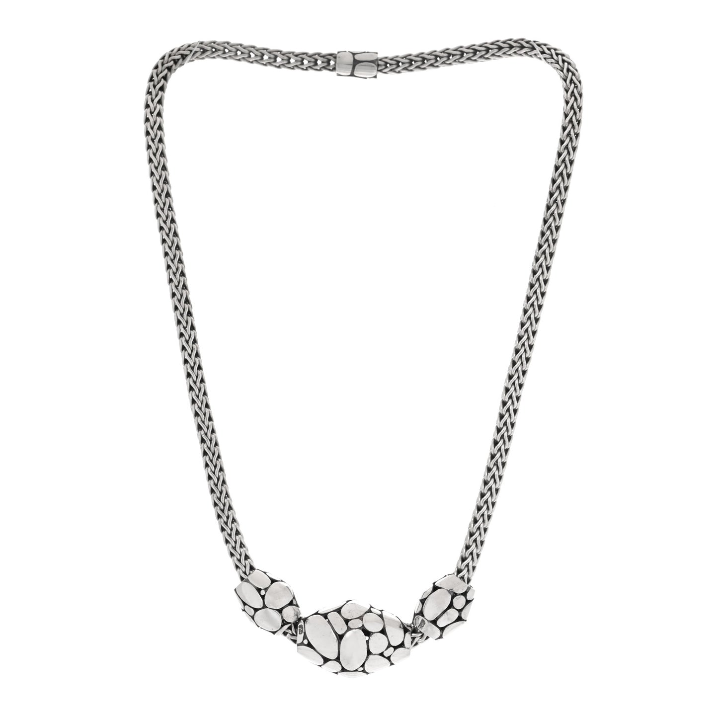 Sterling Silver Kali Elliptical Bead Trio Necklace