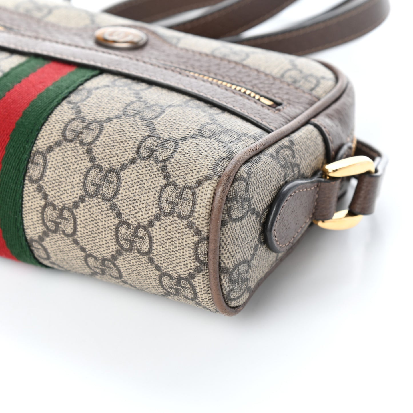 GG Supreme Monogram Web Mini Ophidia Shoulder Bag Brown
