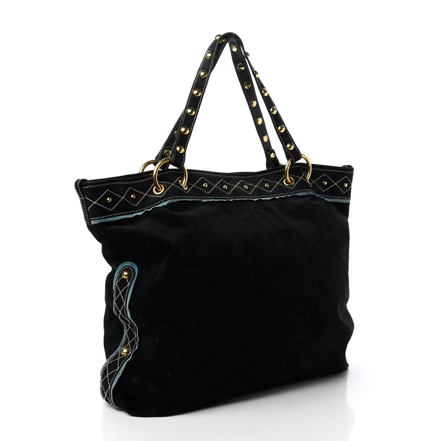Suede Studded Medium Irina Tote Black