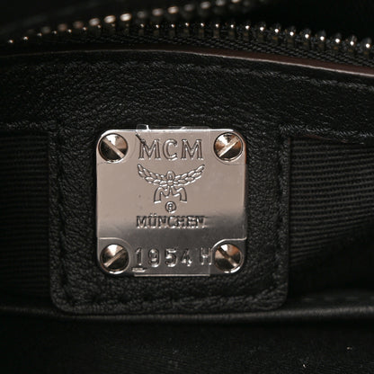 MCM Calfskin Ottoman Essential Visetos Small Backpack Black 6 of 8