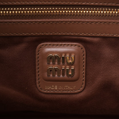 Miu Miu Soft Calf Softy Large Beau Top Handle Bag Cognac 6 of 9