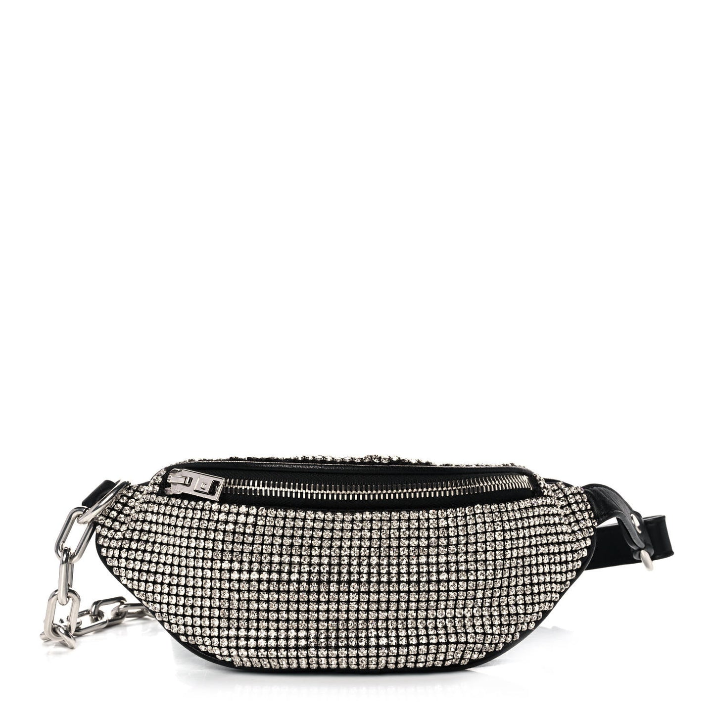 Rhinestone Mesh Mini Attica Belt Bag Black