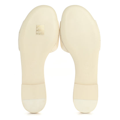 Chanel Lambskin Quilted CC Turnlock Sandals 38.5 Ivory 6 of 10