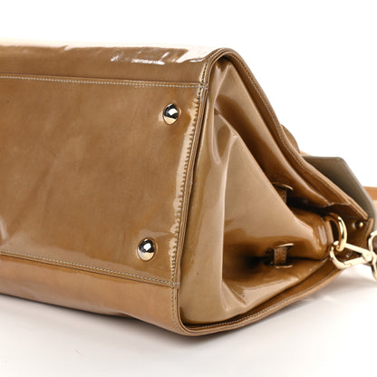 Jimmy Choo Metallic Patent Calfskin Large Rosalie Satchel Gold 10 of 15