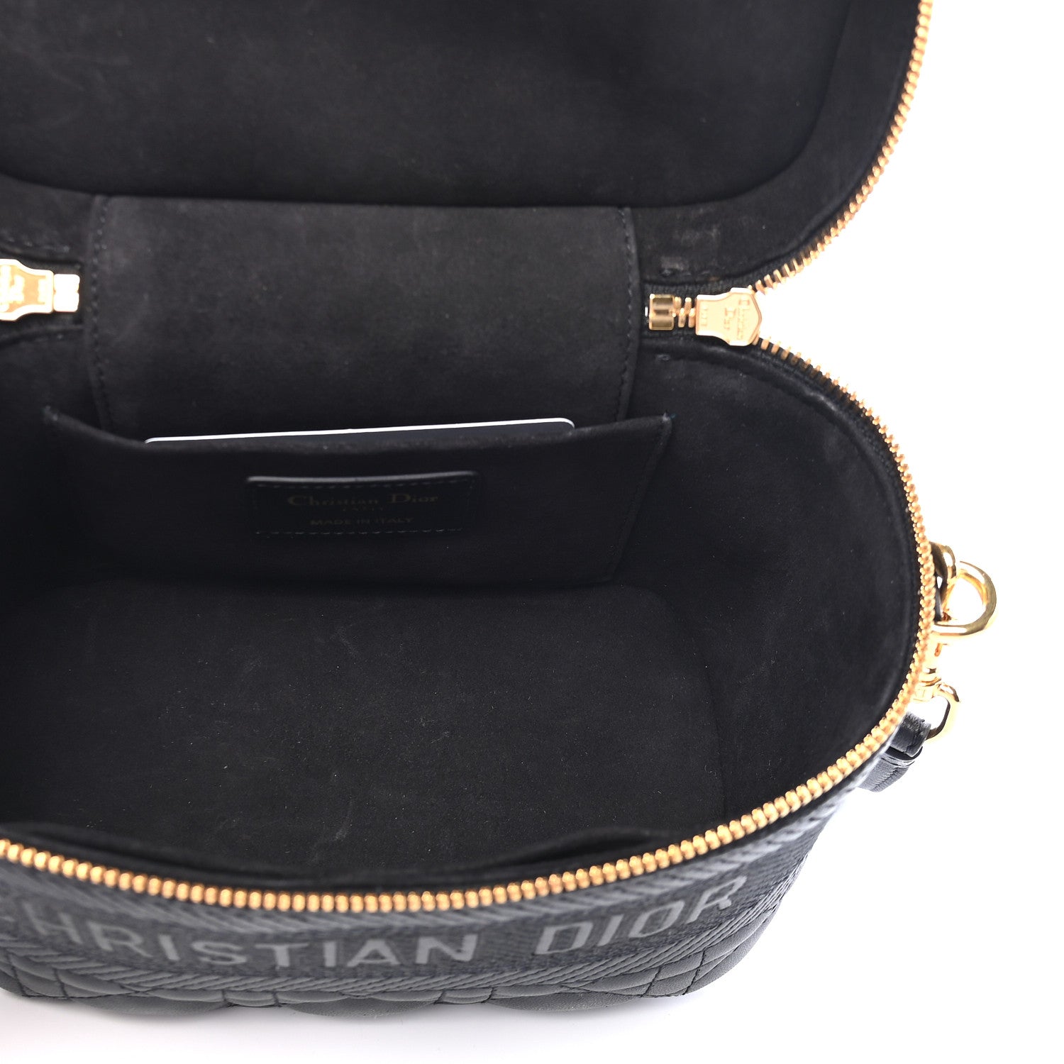 Christian Dior Lambskin Cannage Small Diortravel Vanity Case Black 4 of 9