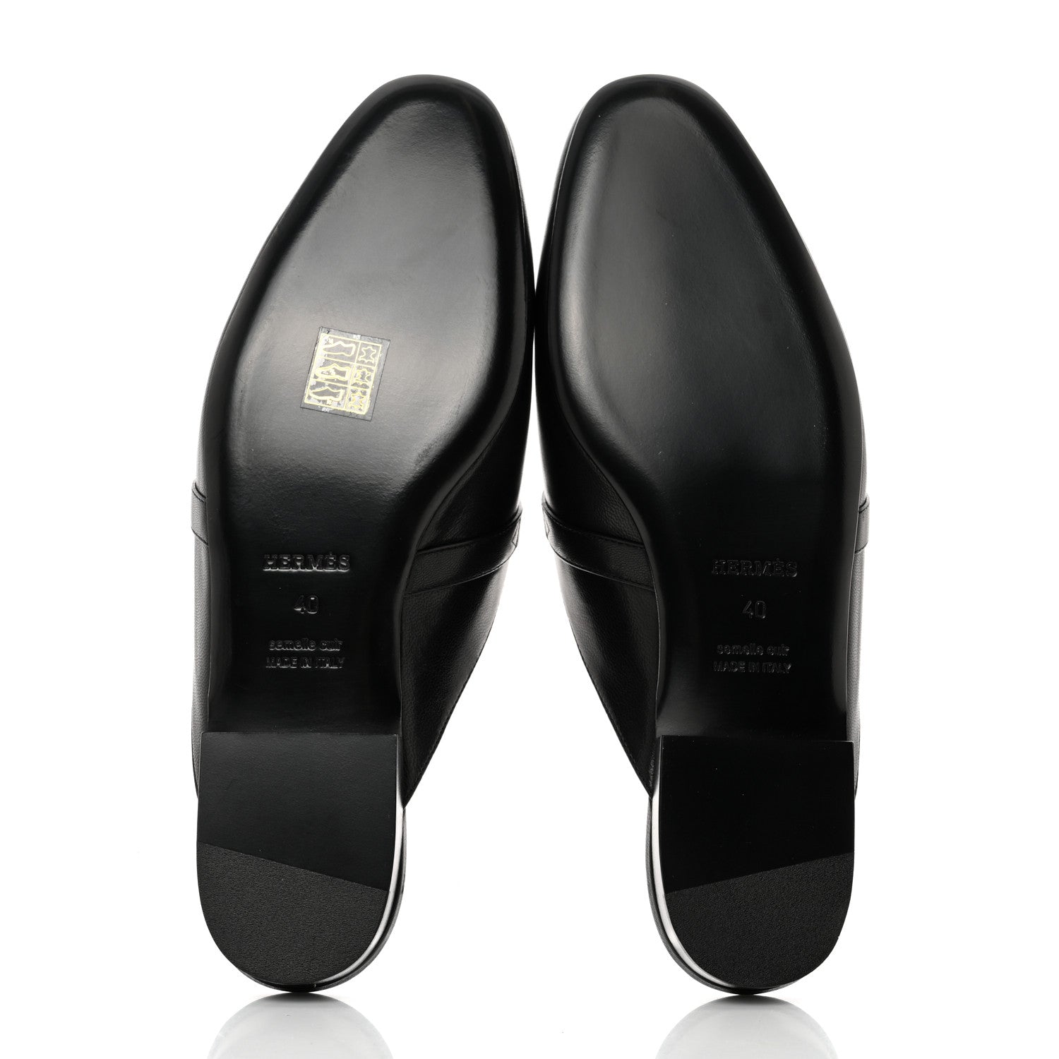 Hermes Goatskin Oz Mules 40 Black 5 of 9