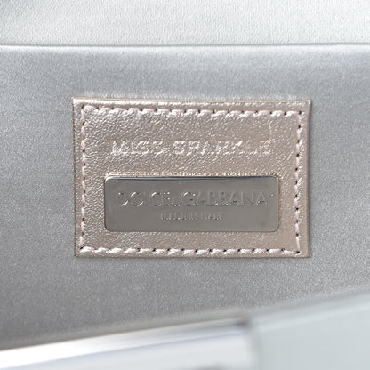Dolce & Gabbana DOLCE & GABBANA Satin Crystal Miss Sparkle Chain Clutch Silver 6 of 10