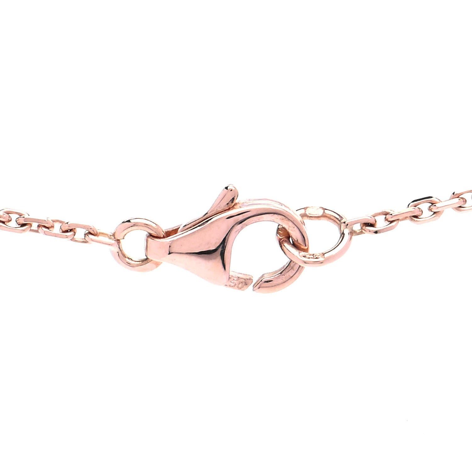 Van Cleef & Arpels 18K Rose Gold Diamond Pink Porcelain Vintage Alhambra Pendant Necklace 4 of 6