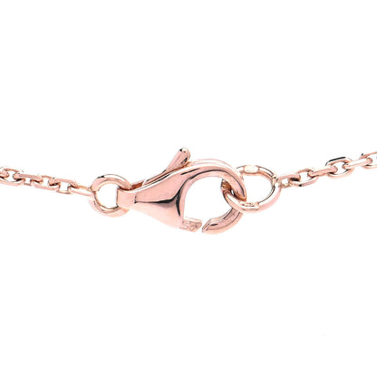 Van Cleef & Arpels 18K Rose Gold Diamond Pink Porcelain Vintage Alhambra Pendant Necklace 4 of 6