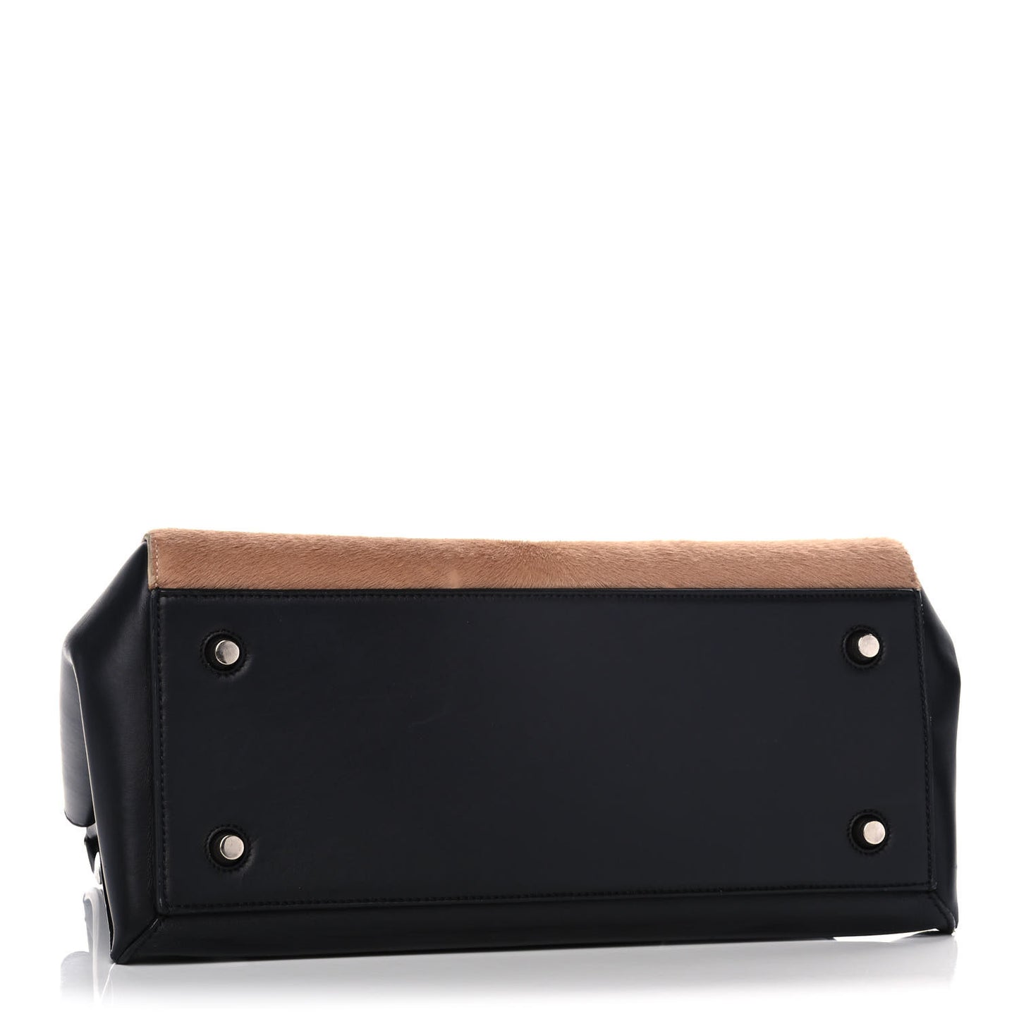 Pony Hair Calfskin Medium Edge Shoulder Bag Praline