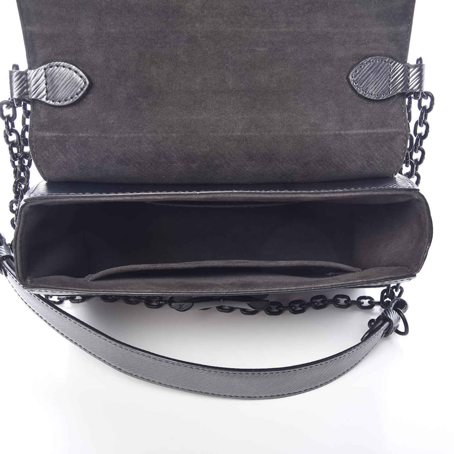 Epi Patent Twist Shoulder Bag MM Anthracite Nacre