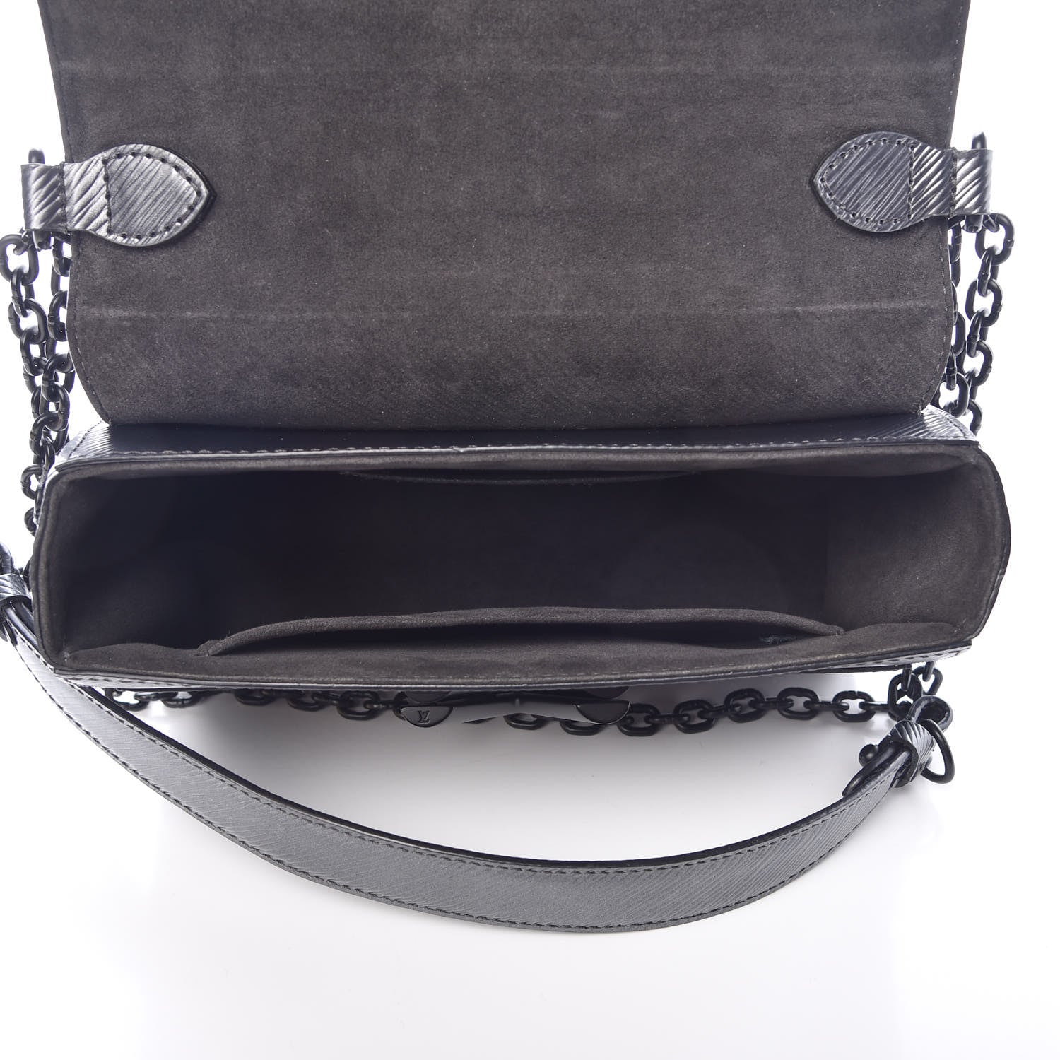 Louis Vuitton Epi Patent Twist Shoulder Bag MM Anthracite Nacre 5 of 16