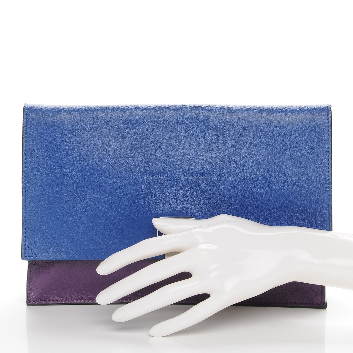 Proenza Schouler Lambskin Small Lunch Bag Clutch Royal Blue Veruca Salt 2 of 8
