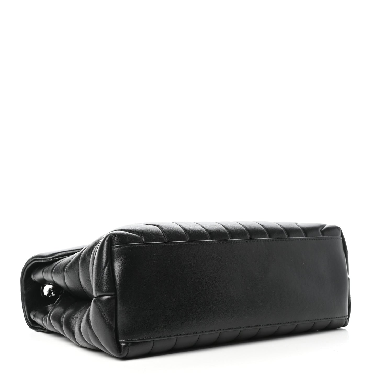 Calfskin Y Quilted Monogram Medium Loulou Chain Satchel Black