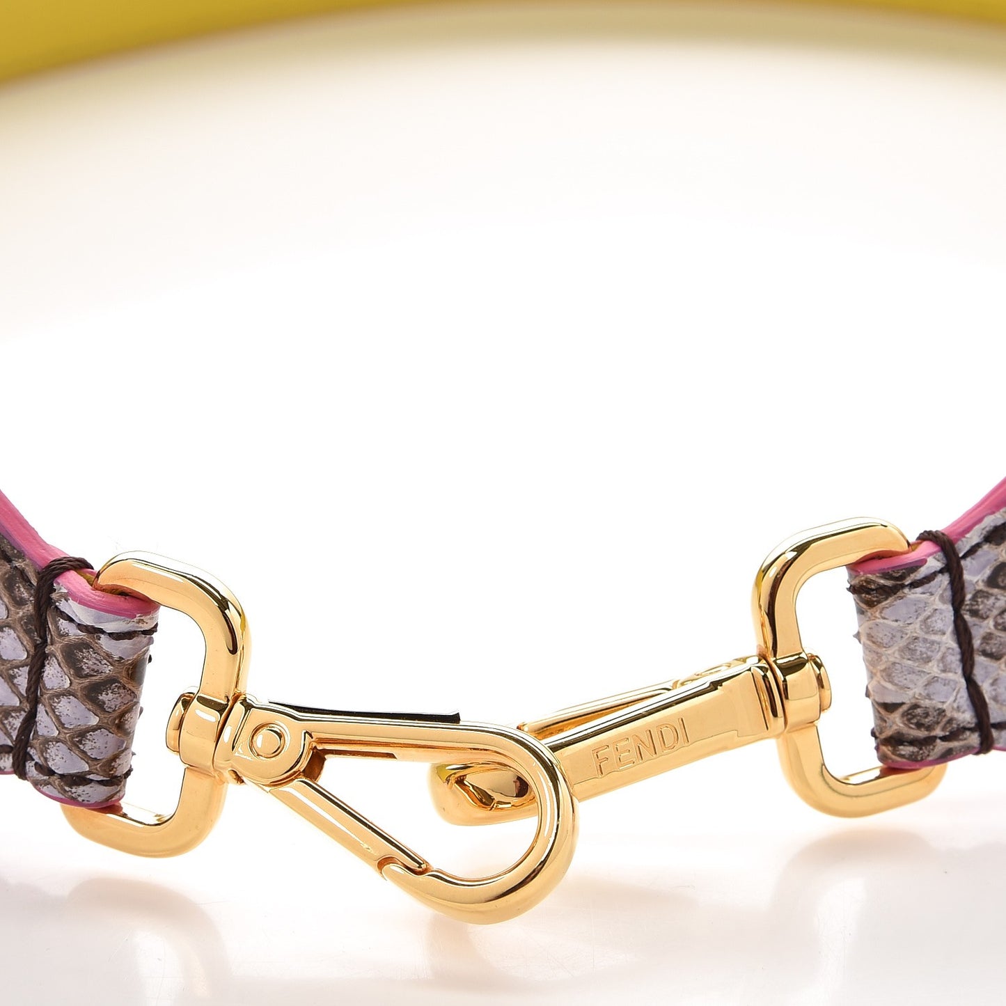 Shiny Python Vitello Dolce Strap You Purple Yellow