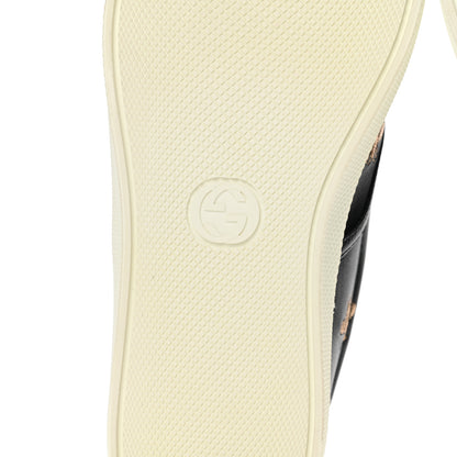 Gucci Calfskin Miro Soft Bee Star Embroidered Mens Dublin Slip On Sneakers 6.5 Black 6 of 9