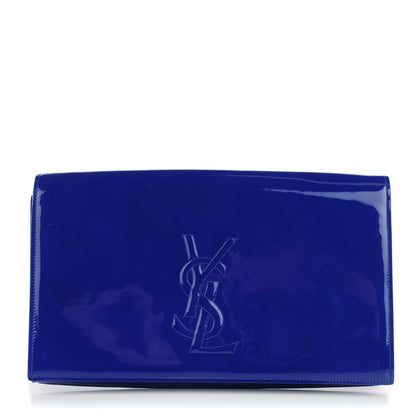 Saint Laurent Patent Large Belle De Jour Clutch Royal Blue 1 of 7