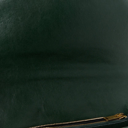 Saint Laurent Sheepskin Matelasse Chevron Monogram Large College Satchel Dark Green 12 of 15