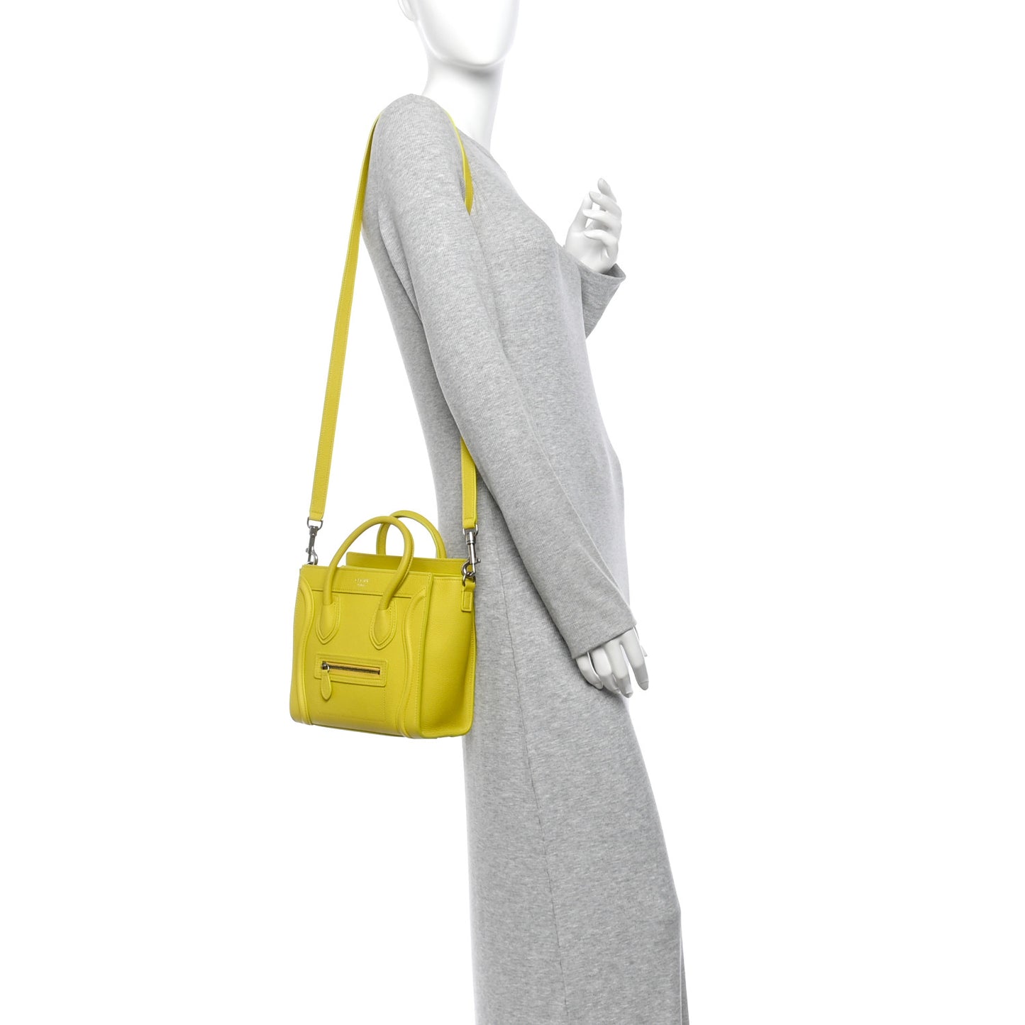 Drummed Calfskin Nano Luggage Mimosa