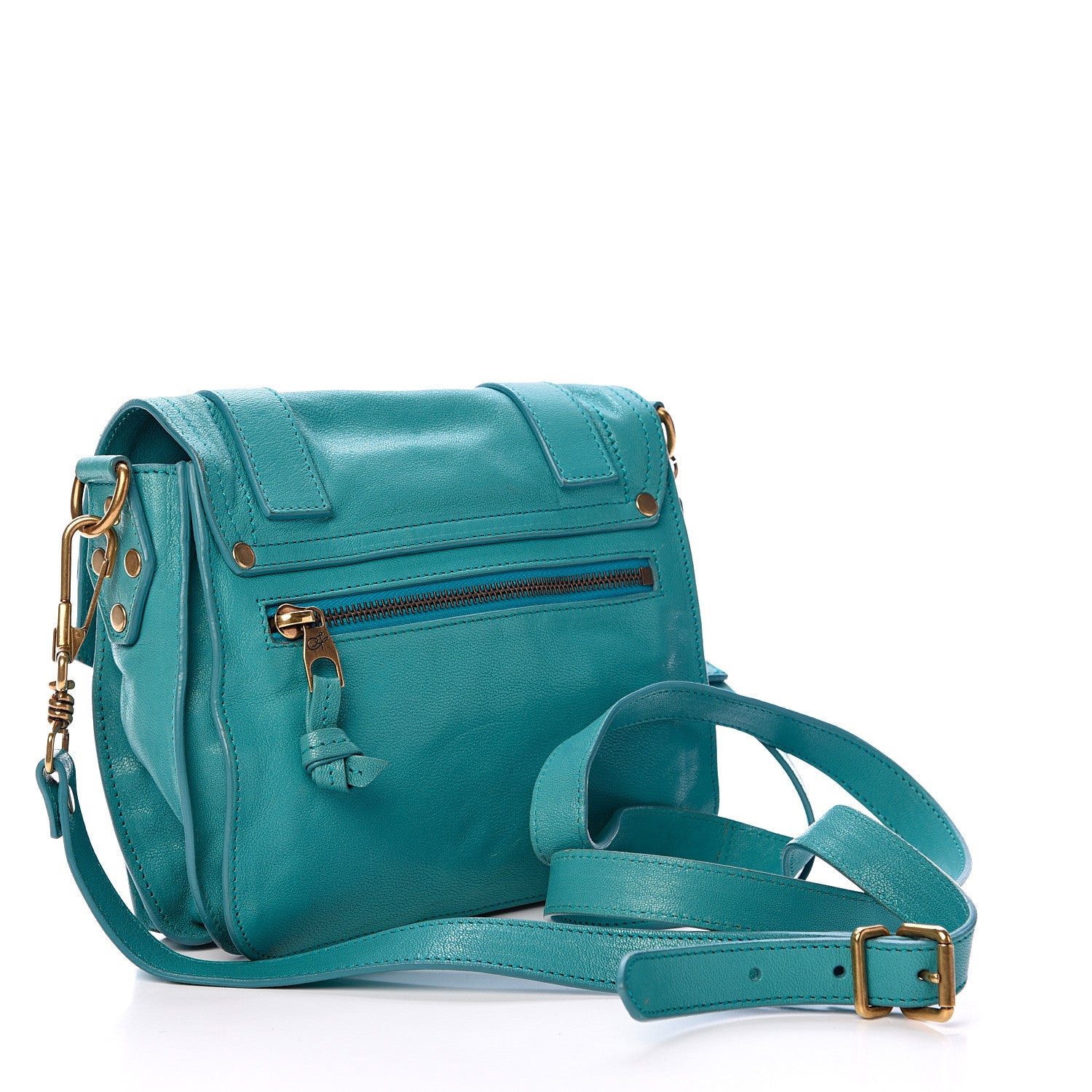 Proenza Schouler Lambskin PS1 Mini Pouch Messenger Bag Lagoon 2 of 15