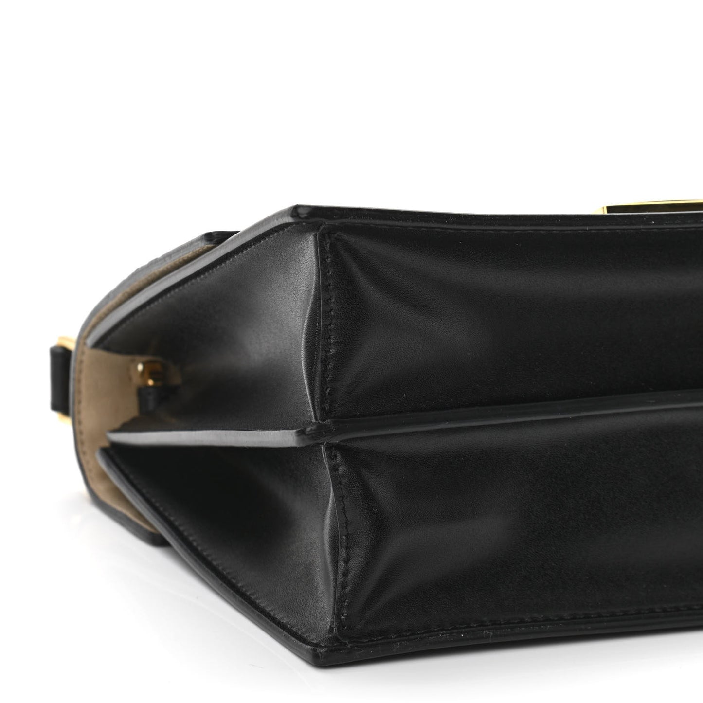 Vitello Liberty Bi-Color FF 1974 Embossed Chain Strap Kan U Shoulder Bag Black Maya