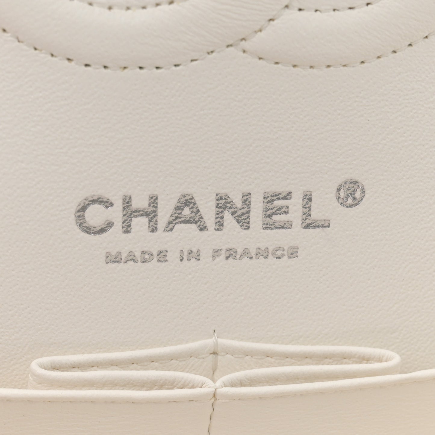 Caviar Quilted Medium Double Flap White