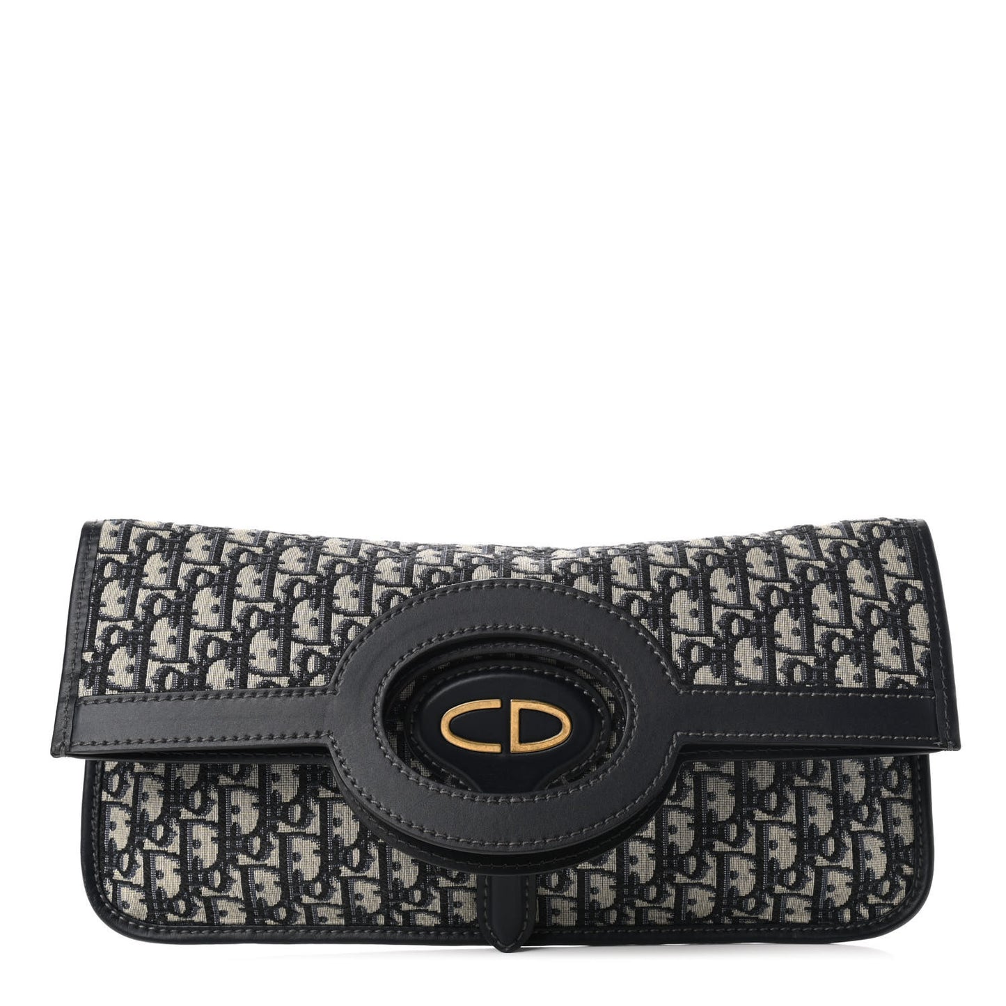 Oblique Fold Over Clutch Blue