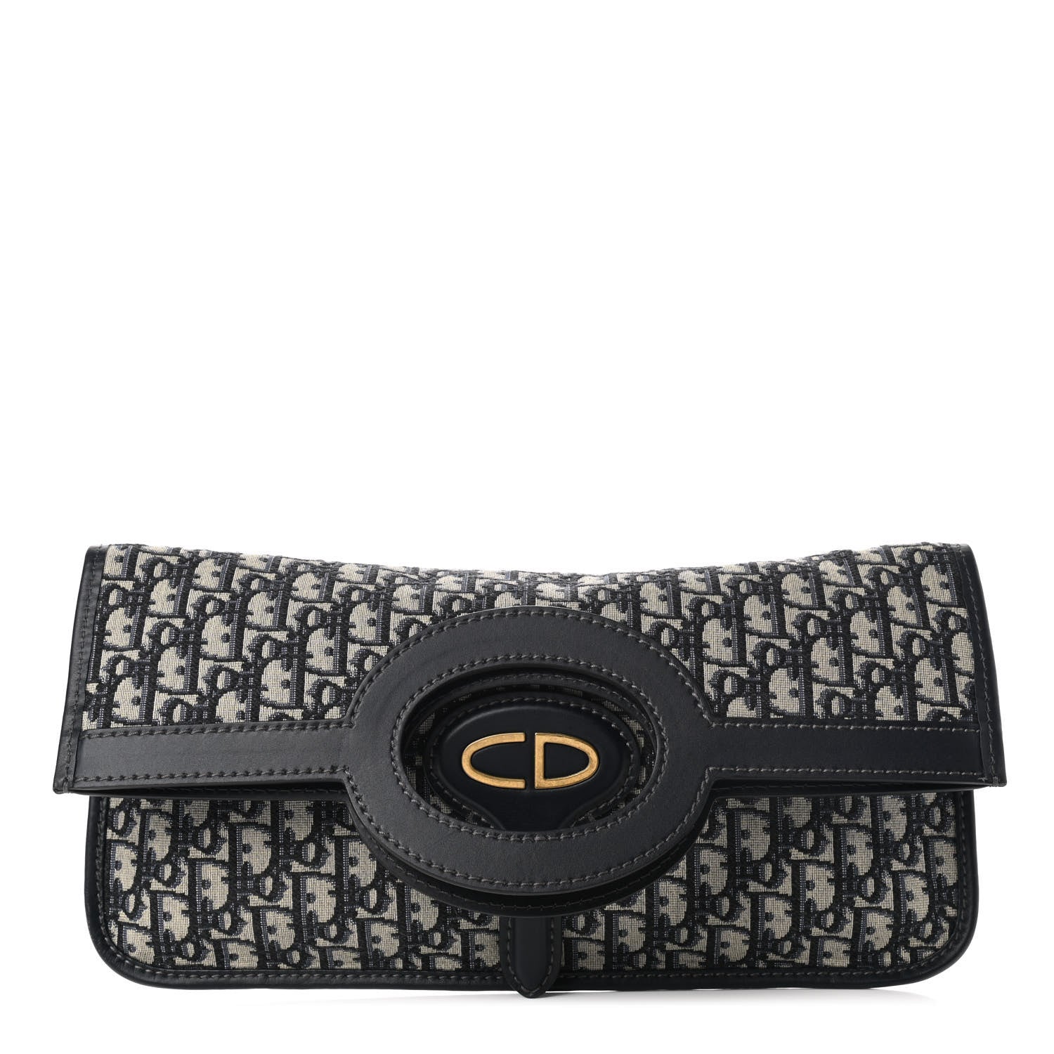 Christian Dior Oblique Fold Over Clutch Blue 1 of 10