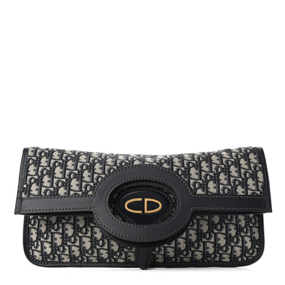 Christian Dior Oblique Fold Over Clutch Blue 1 of 10