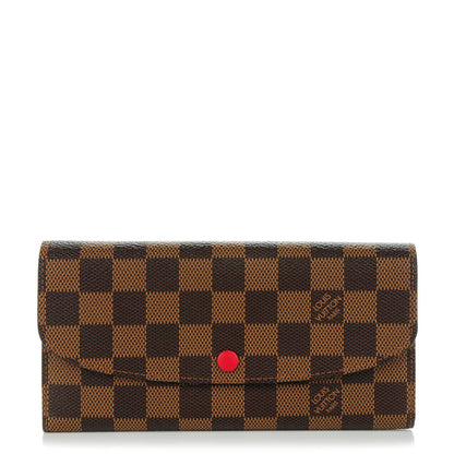 Louis Vuitton Damier Ebene Emilie Wallet Red 1 of 7