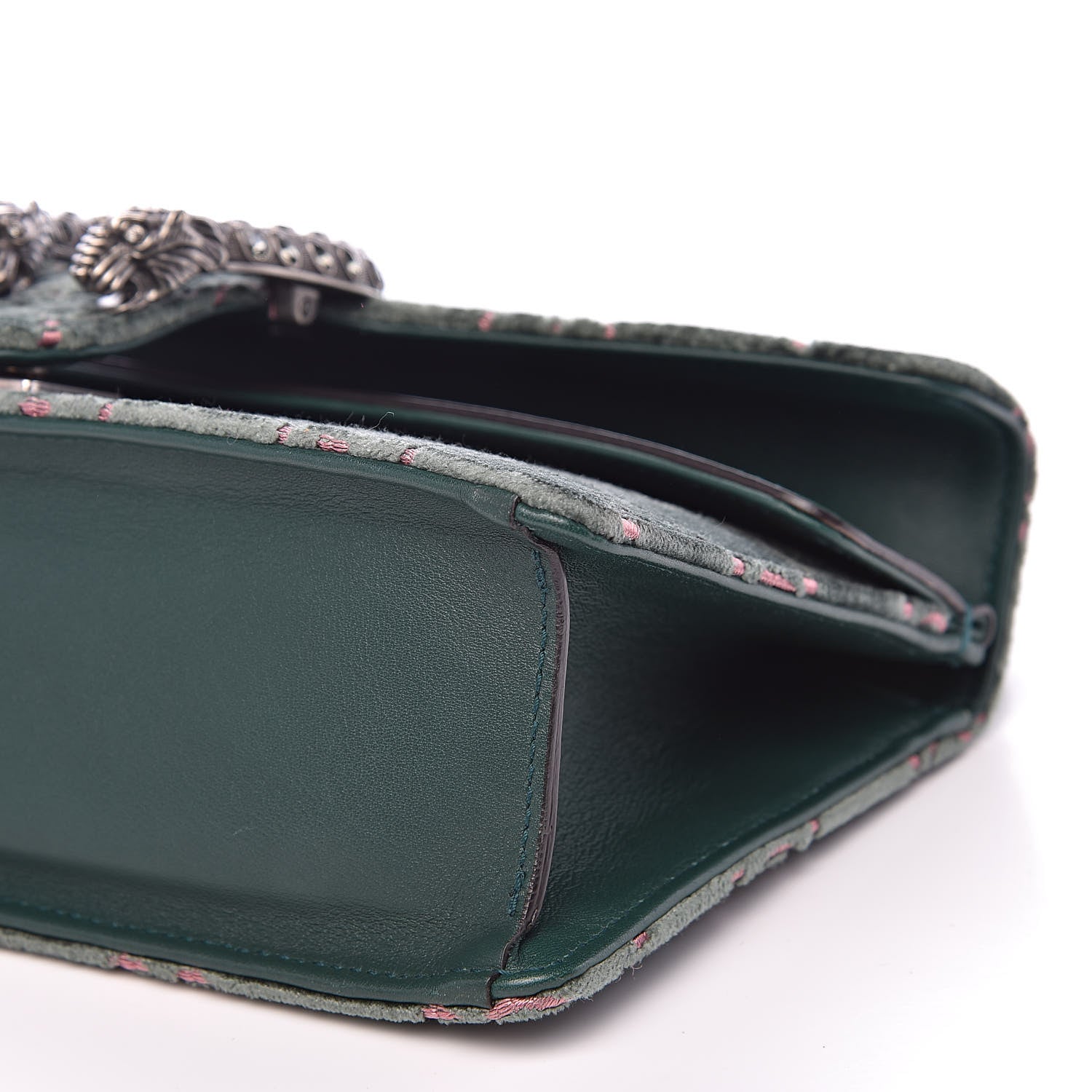 Gucci Velvet Moon Calfskin Crystal GG Monogram Small Dionysus Shoulder Bag Avio Dusty Pink Black Diamond 10 of 13