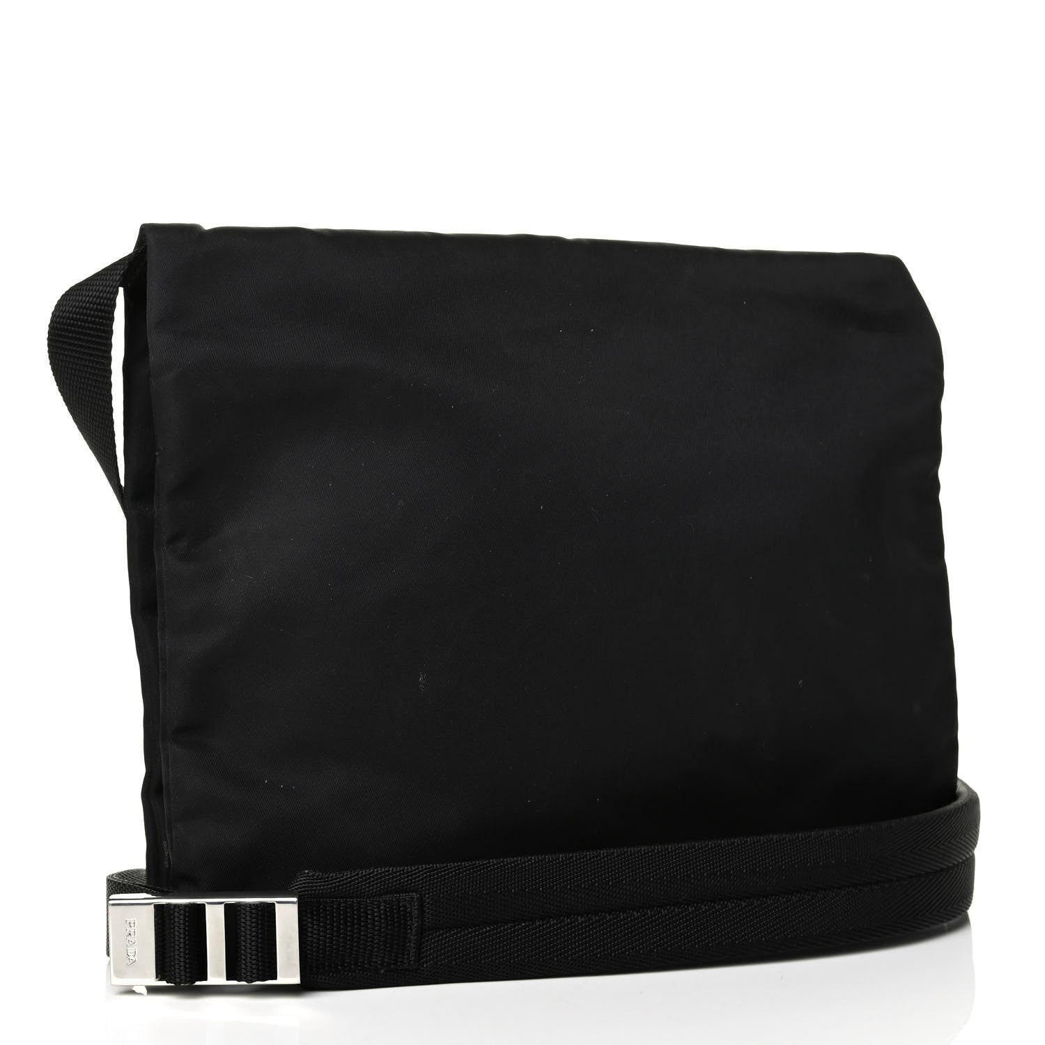 Prada Nylon Flat Messenger Bag Black 2 of 7