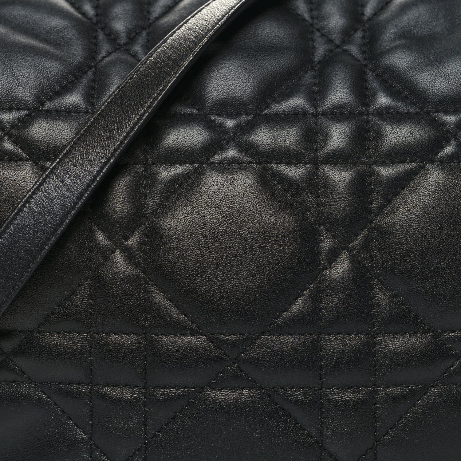 Christian Dior Lambskin Cannage Medium Dior Vibe Hobo Bag Black 7 of 9