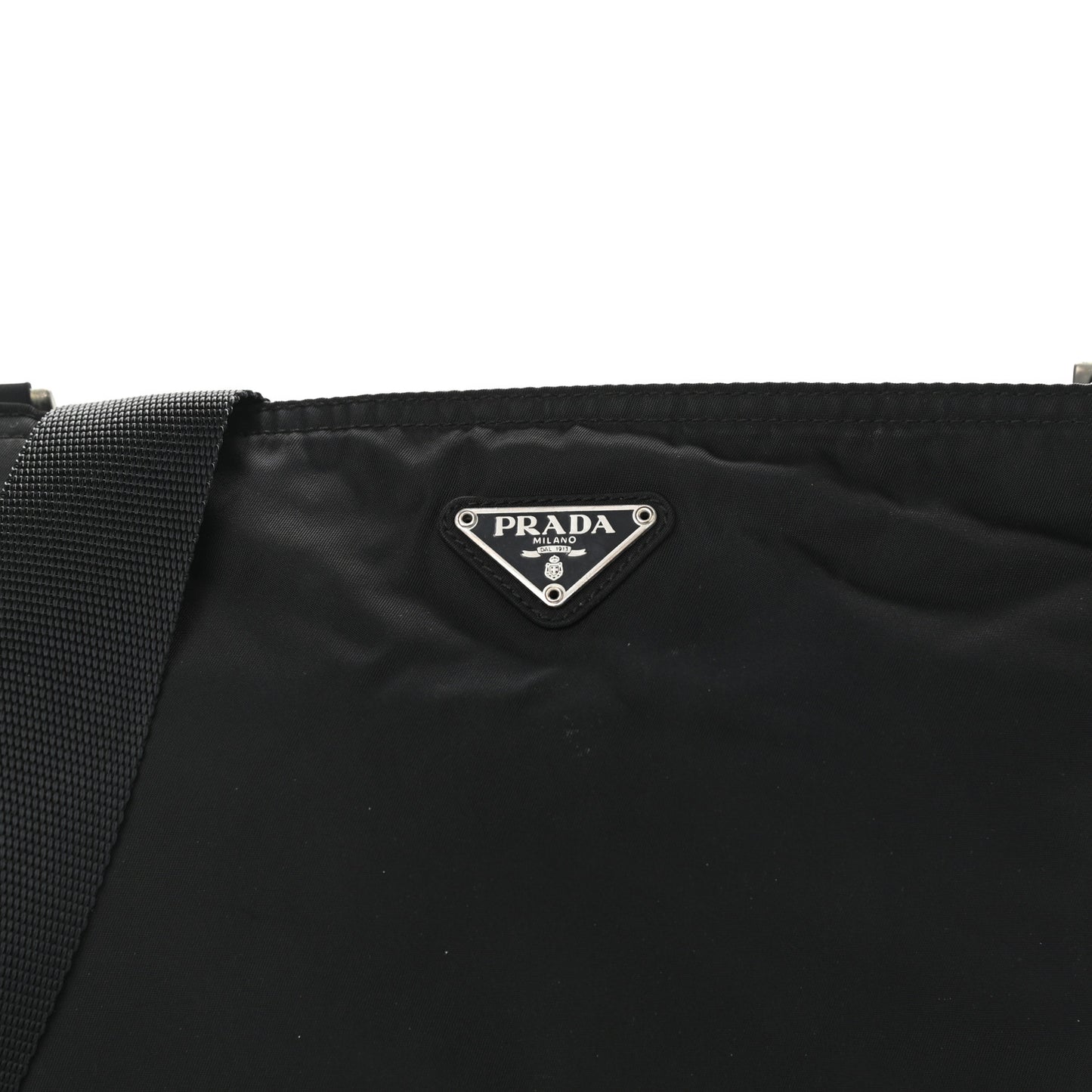 Nylon Vela Flat Messenger Bag Black