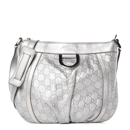 Gucci Guccissima Small D Ring Messenger Silver 1 of 12