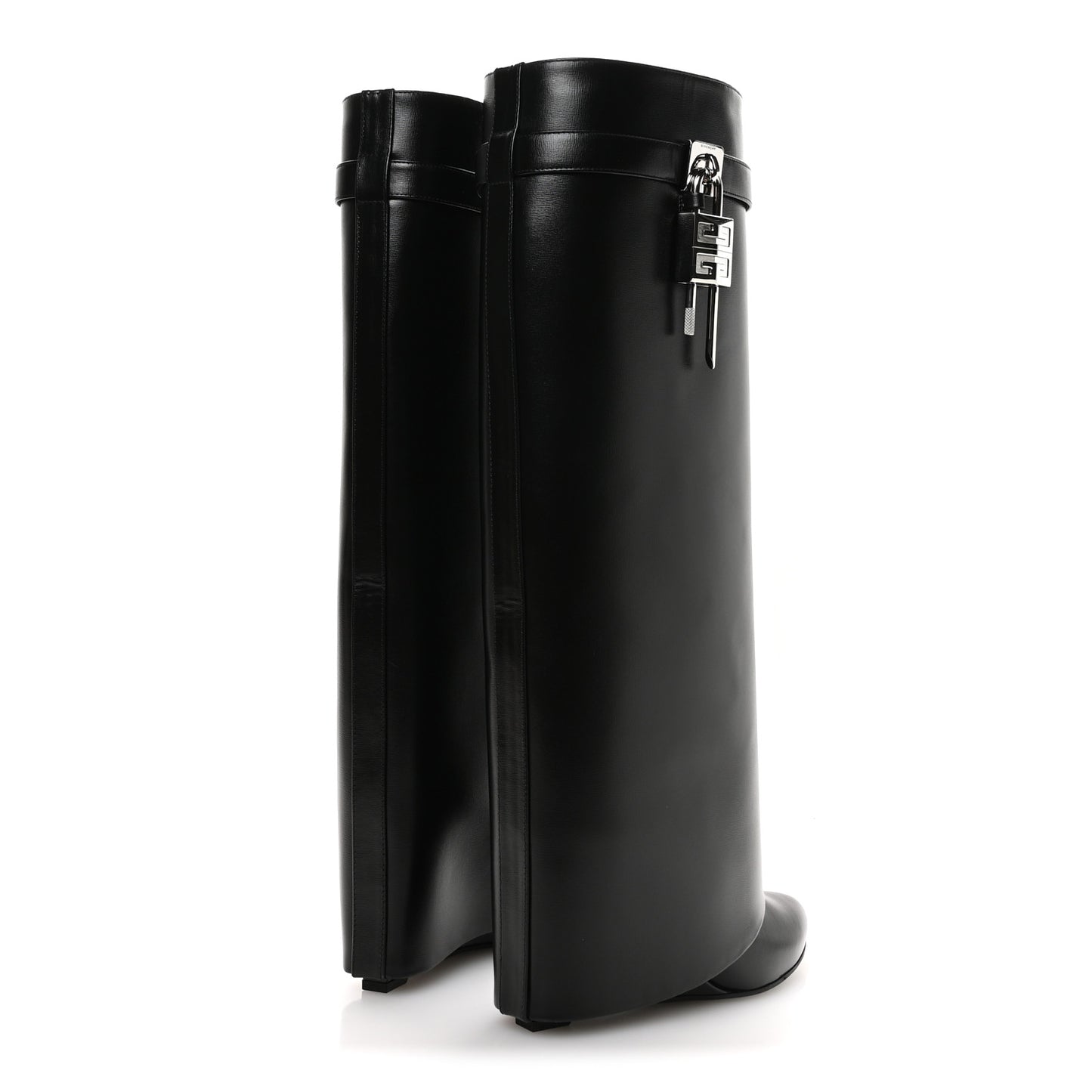 Calfskin Shark Lock Pant Boots 38 Black