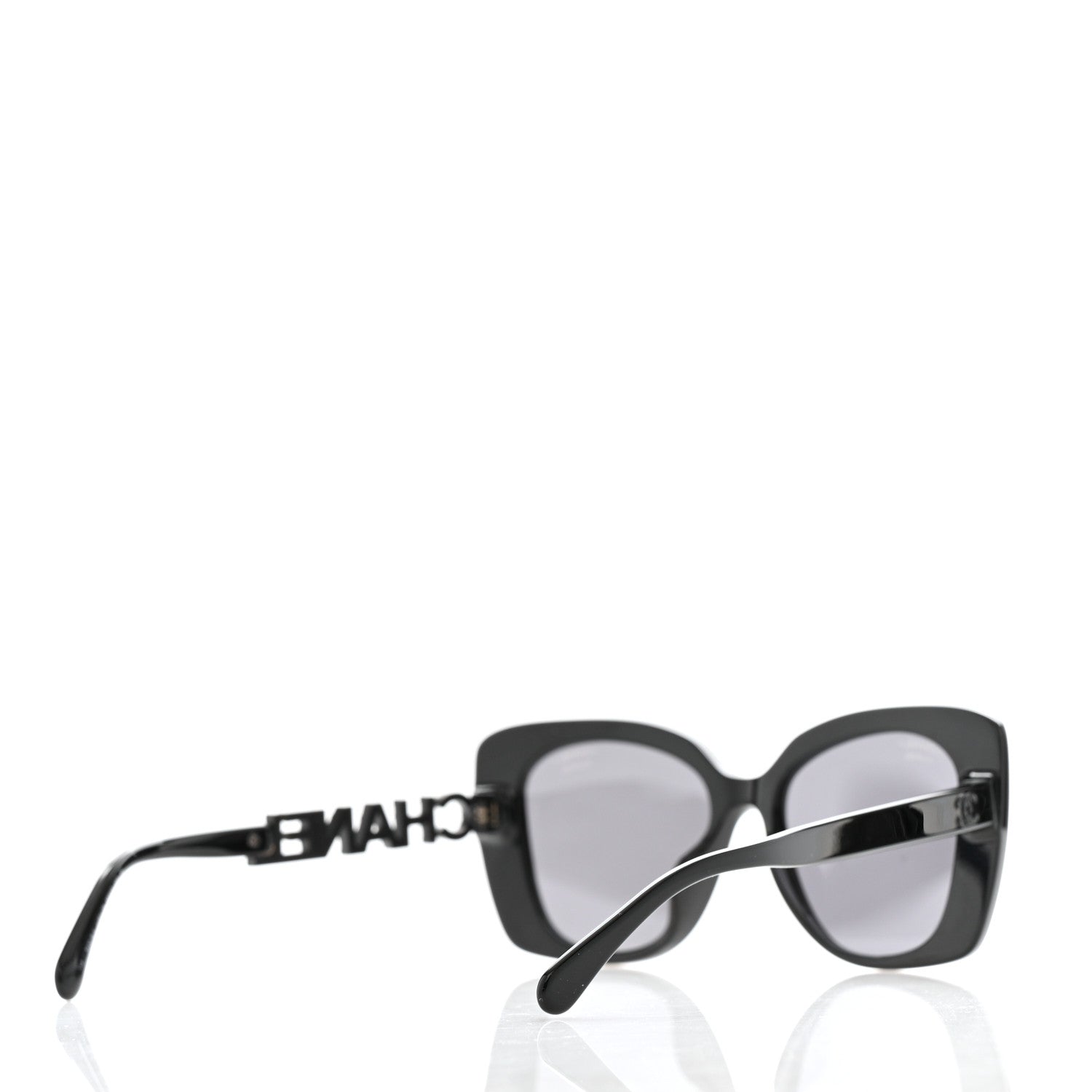 Chanel Acetate Strass Polarized Square Sunglasses 5422-B Black 4 of 8