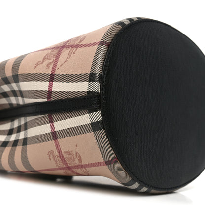 Burberry Haymarket Check Colours Small Lorne Bucket Crossbody Black 7 of 8