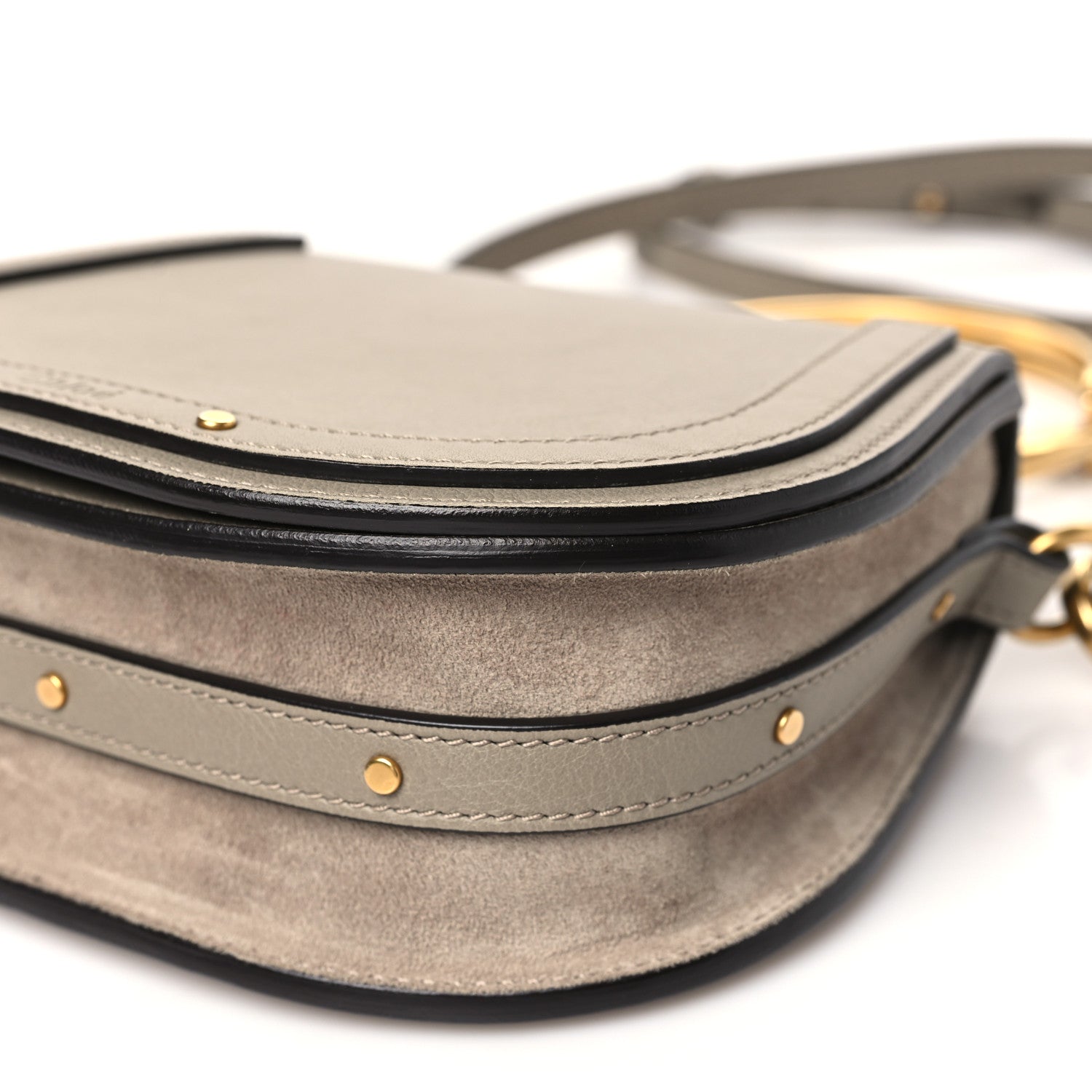Chloe Calfskin Suede Small Nile Bracelet Bag Motty Grey 10 of 10