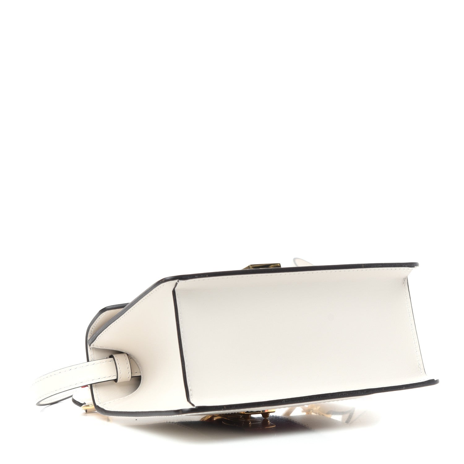 Gucci Calfskin Embroidered Mini Sylvie Top Handle Bag White 4 of 10