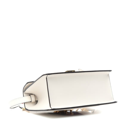 Gucci Calfskin Embroidered Mini Sylvie Top Handle Bag White 4 of 10