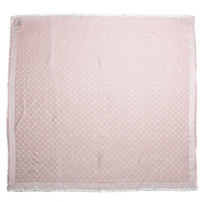 Louis Vuitton Silk Wool Monogram Denim Shawl Rose 1 of 6